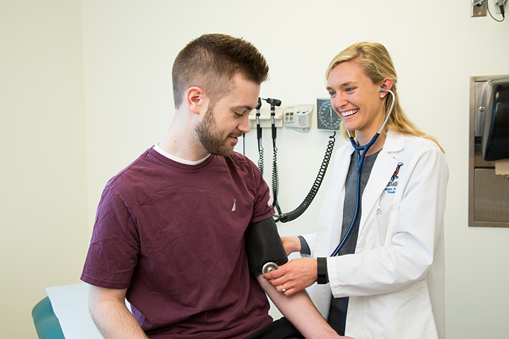 Two PA students in the Medical Office Suite