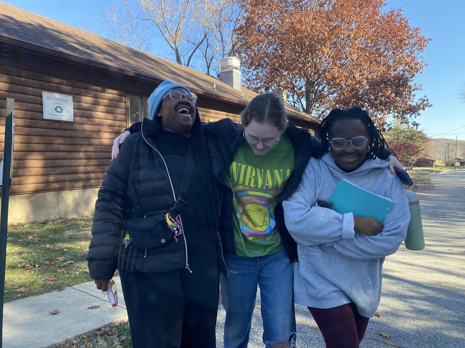 Three Micah students laughing