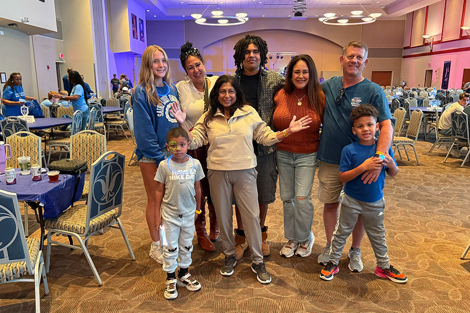 Billiken family members in the Wool Ballroom at SLU's 2024 Homecoming